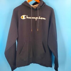 Champion black hooded sweatshirt Large